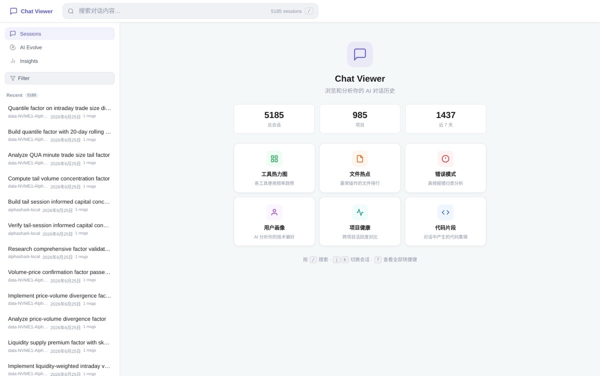 Distill Yourself home overview showing sessions and analysis entry points